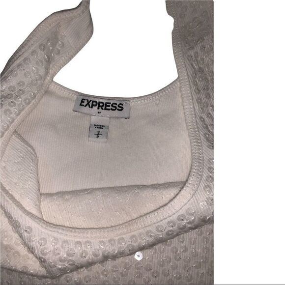 Express sequin white top  - Picture 2 of 3